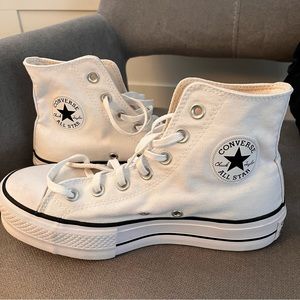 white high top platform converse
